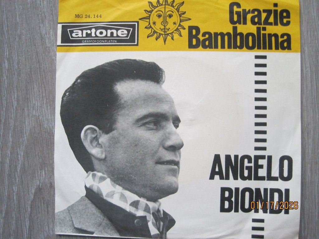 Angelo Biondi  -  Grazie, Fotohoes, 7 inch, Single, Ophalen of Verzenden
