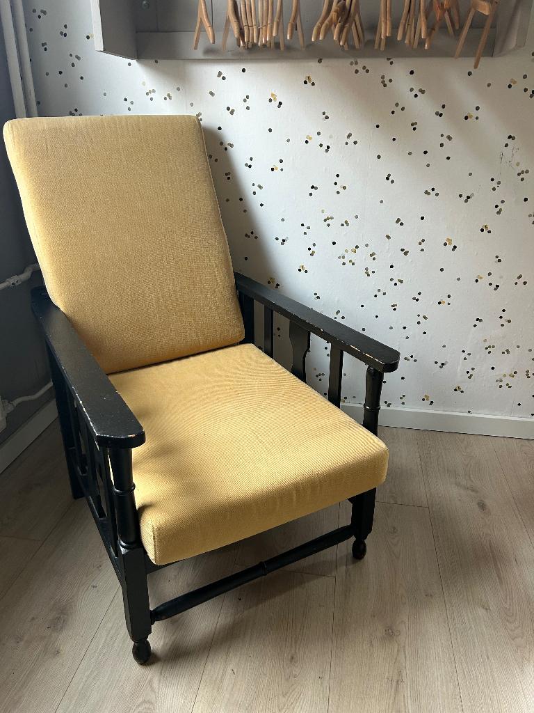 Vintage stoel | Rokersstoel | Stoel op Kinderkamer, Huis en Inrichting, Stoelen, Ophalen, Gebruikt, Stof, Eén