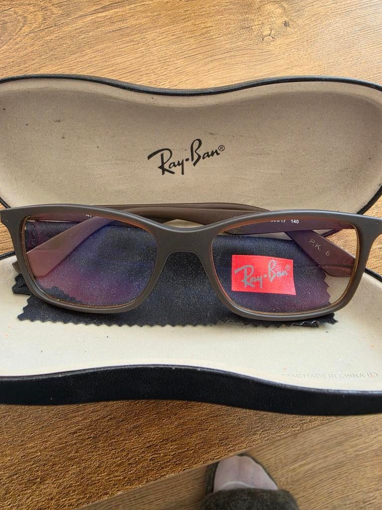 Ray-Ban  bruine monteur met hoesje, Ophalen of Verzenden, Bruin, Ray-Ban