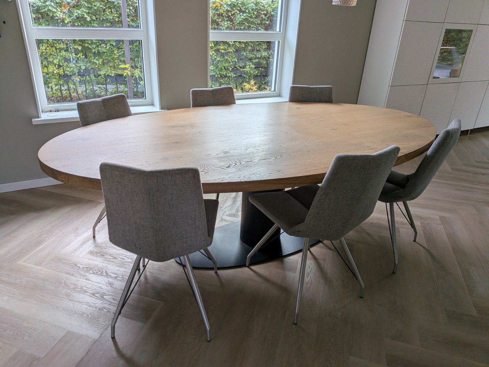 Eettafel Table du Sud ovaal eiken 240x130 + 6 XOOON stoelen, Ophalen, 100 tot 150 cm, Eikenhout, 200 cm of meer