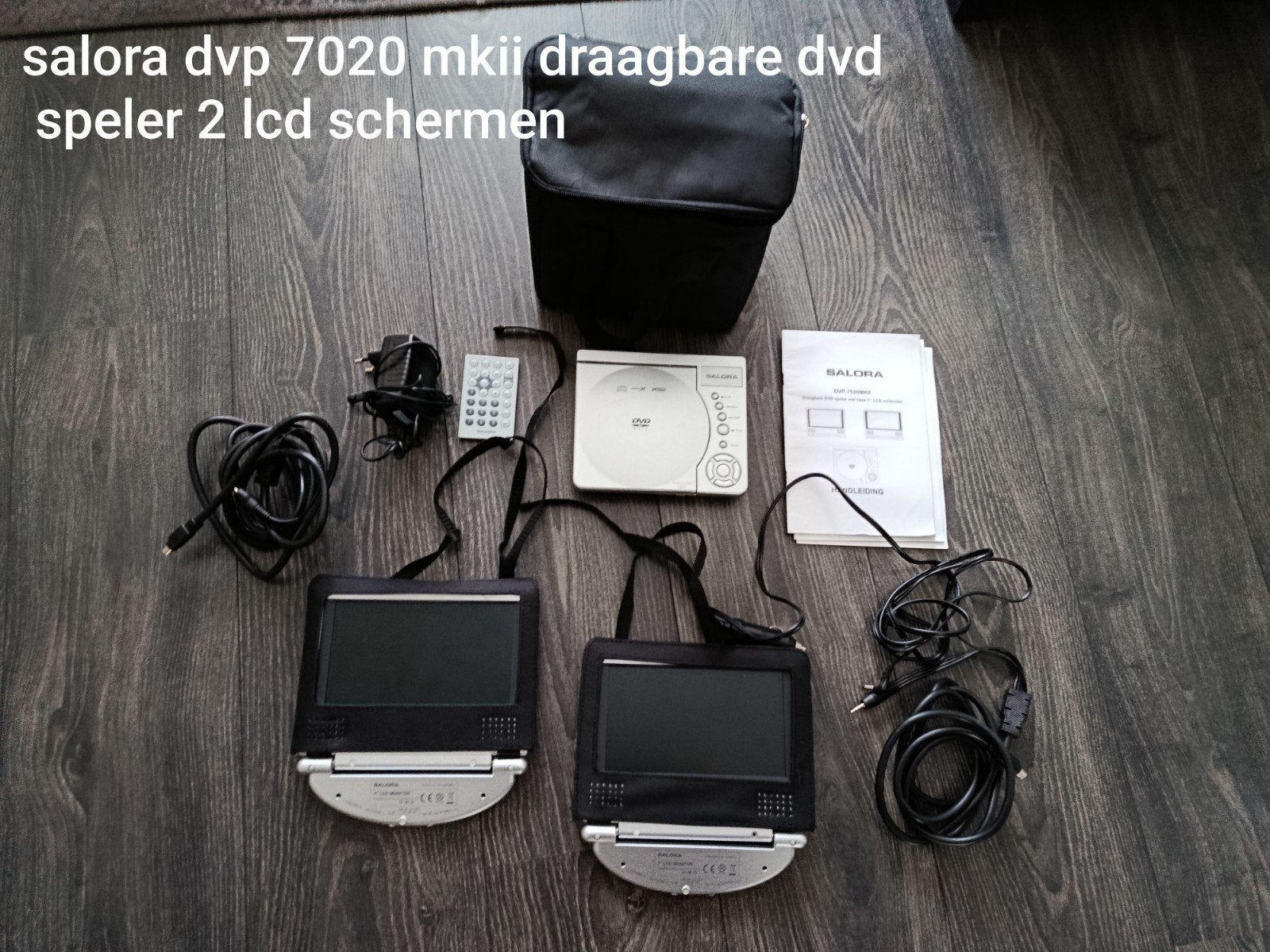 Draagbare DVD speler met 2 LCD 7 Inch schermen Salora, Audio, Tv en Foto, Dvd-spelers, Ophalen of Verzenden, Zo goed als nieuw