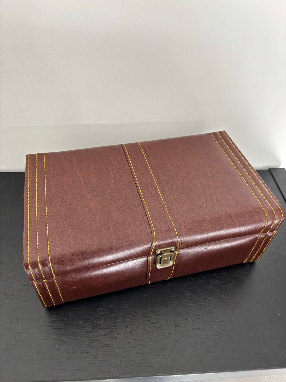 Leren Wijnkoffer voor 2 flessen met accessoires, Ophalen of Verzenden, Zo goed als nieuw, Overige materialen, Minder dan 5 flessen