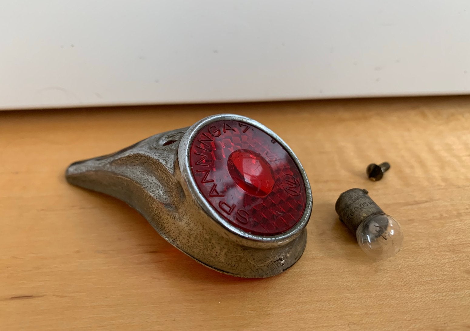 Vintage achterlicht kapje ~ Spanninga 7, Dynamo, Gebruikt, Waterbestendig, Achterlicht