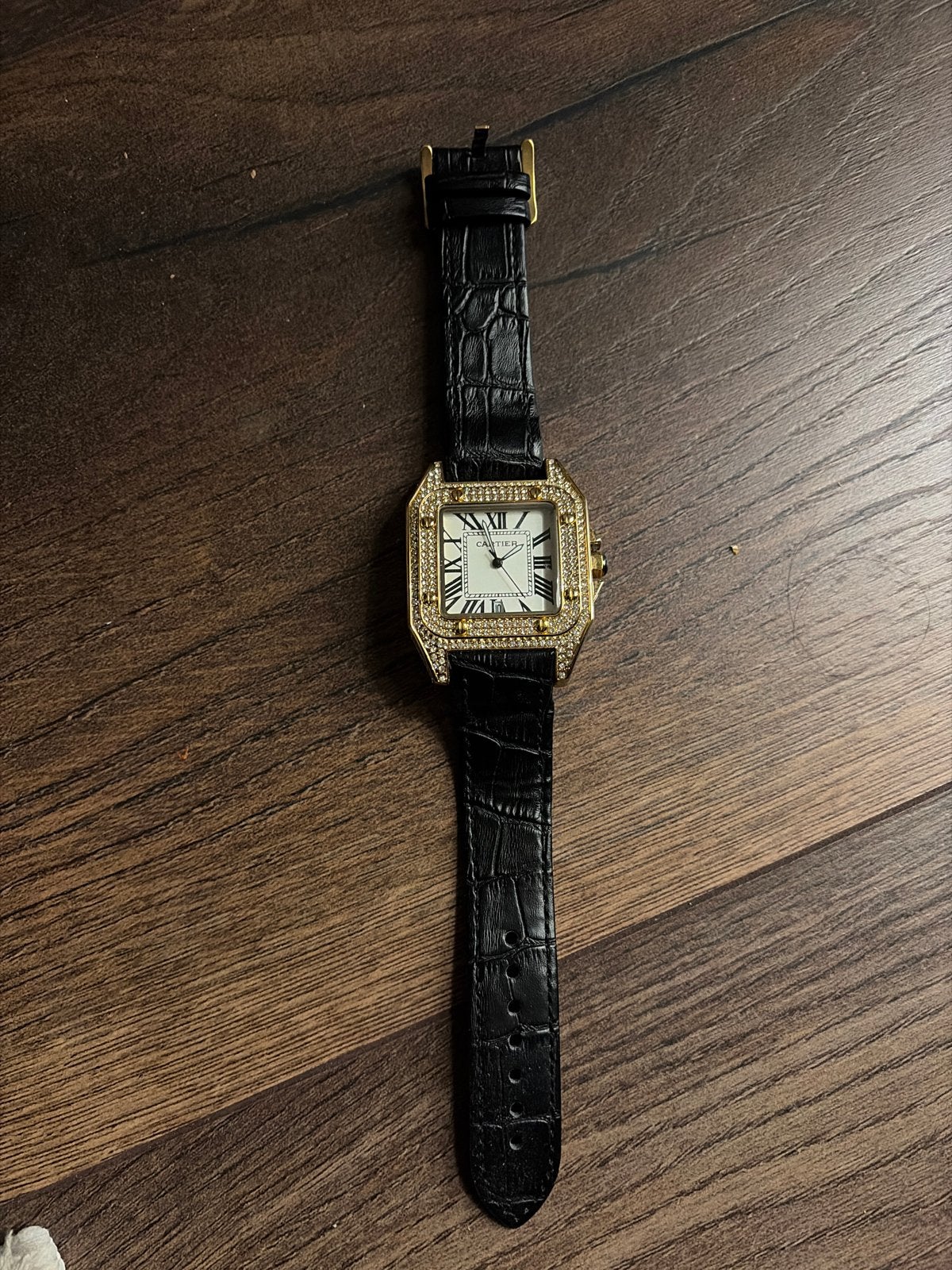 Cartier Santos Automatisch Waterdicht VVS Horloge, Overige merken, Polshorloge, Ophalen of Verzenden, Goud