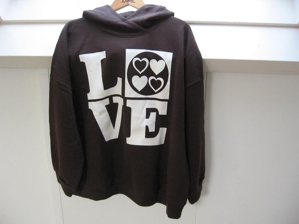 Nw bruin Rainbow gevoerd hoodie shirt 48 50 €20.- met Muts., Ophalen of Verzenden, Nieuw, Bruin, Trui of Vest