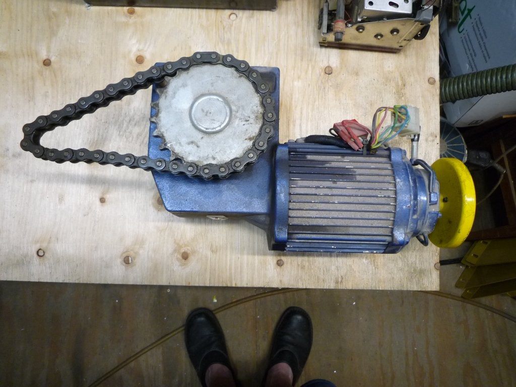 Elektromotor met vertragingskast en motorrem., Ophalen of Verzenden, Gebruikt, Elektromotor, 1400 tot 1800 rpm