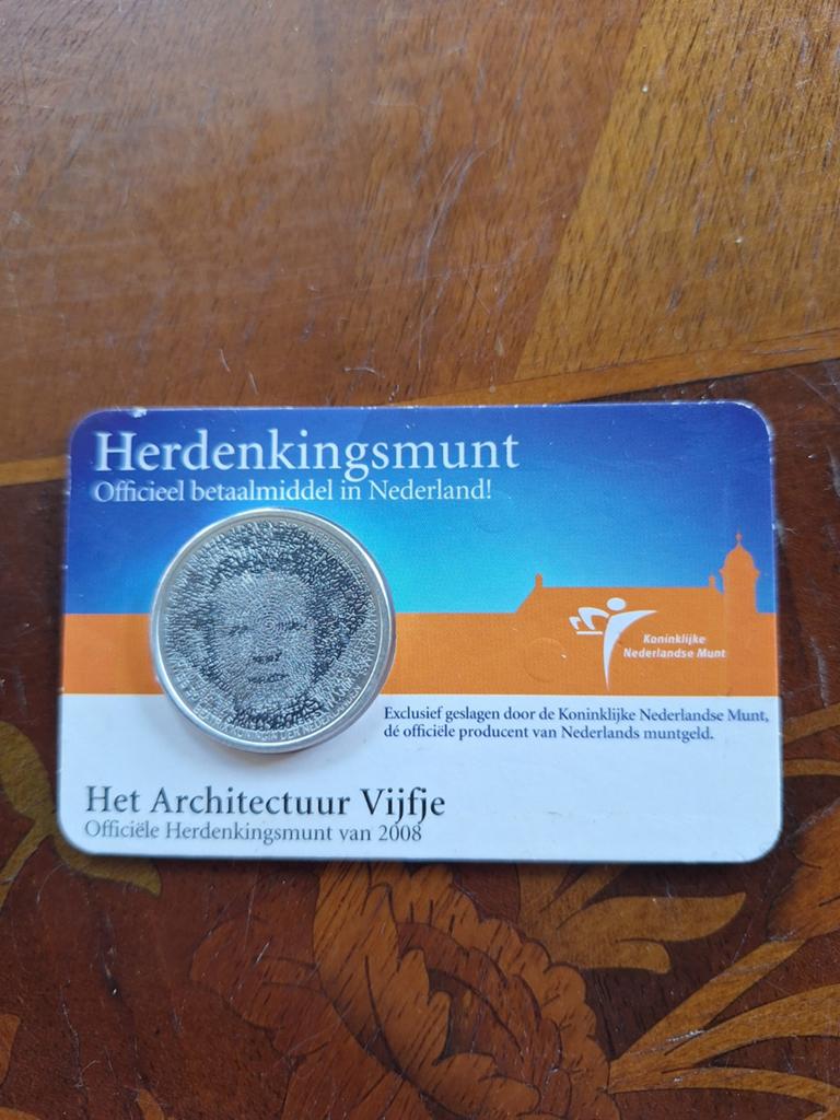 Het Architectuur Vijfje 2008 - Officiële Herdenkingsmunt, Ophalen of Verzenden