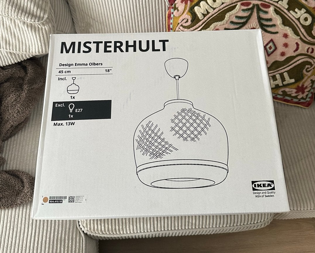IKEA MISTERHULT hanglamp, bamboe, 45 cm, Ophalen of Verzenden, Nieuw, Natuurlijk materiaal, E27 (groot)