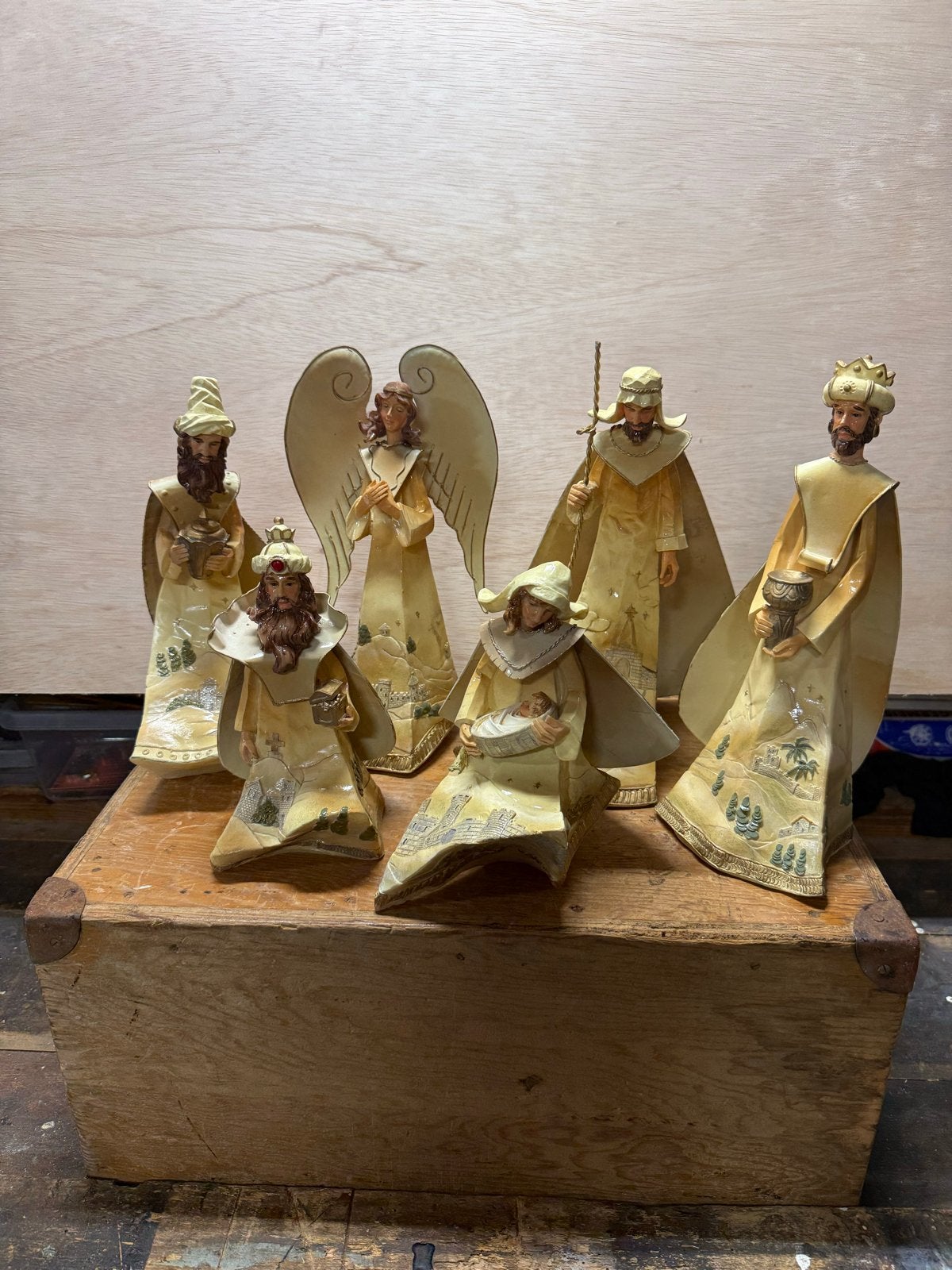 Kerststal figuren metaal met kunsthars, Diversen, Kerst, Ophalen of Verzenden