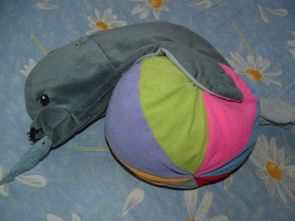 IKEA ZEEHOND/ZEELEEUW VELOURS GRIJSBLAUW MET LICHTE, Ophalen of Verzenden, Nieuw, Overige typen