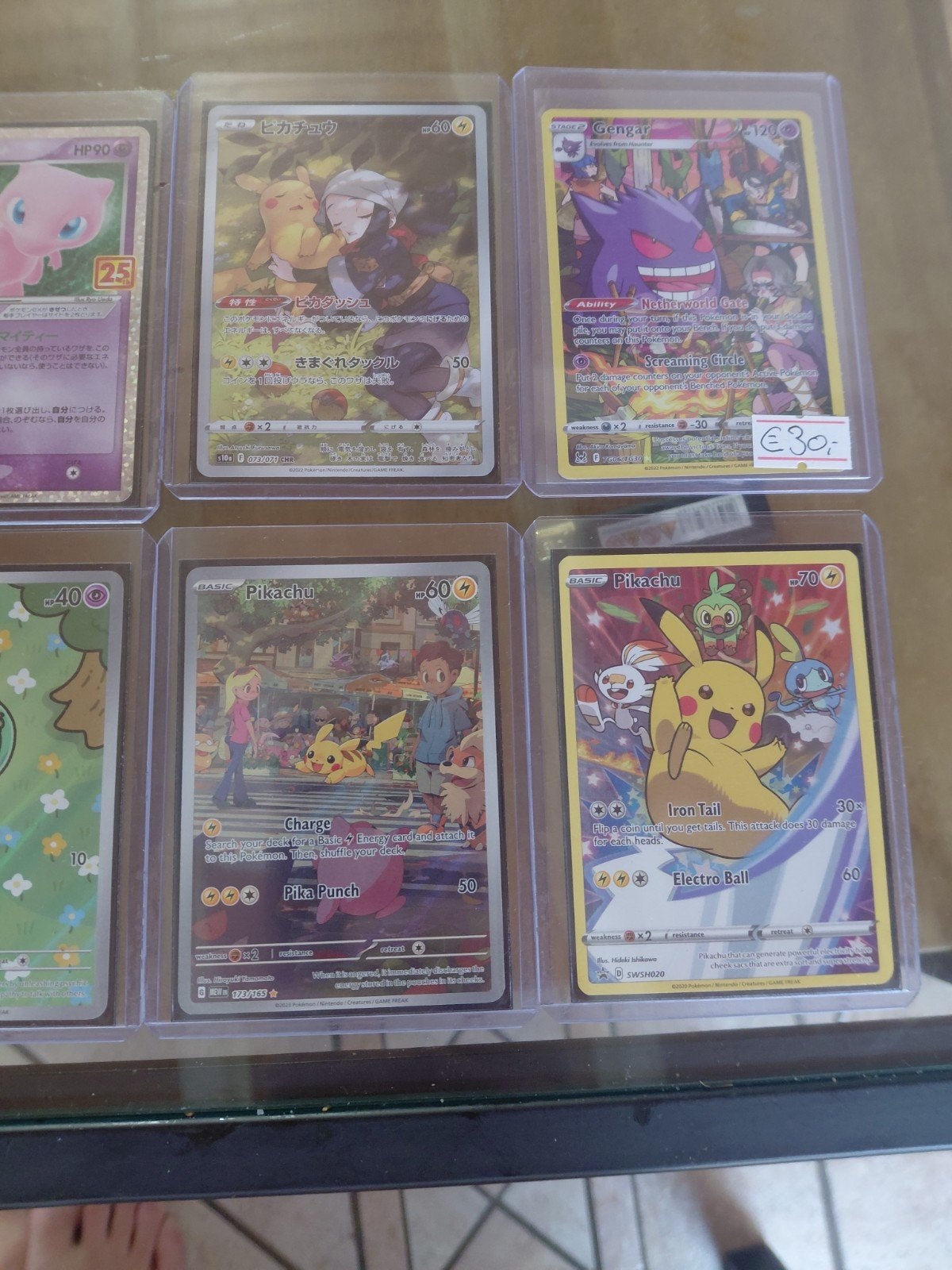 Diverse Pokémon kaarten - Pikachu, Gengar, Mew, Umbreon, Hobby en Vrije tijd, Ophalen, Gebruikt, Meerdere kaarten, Foil