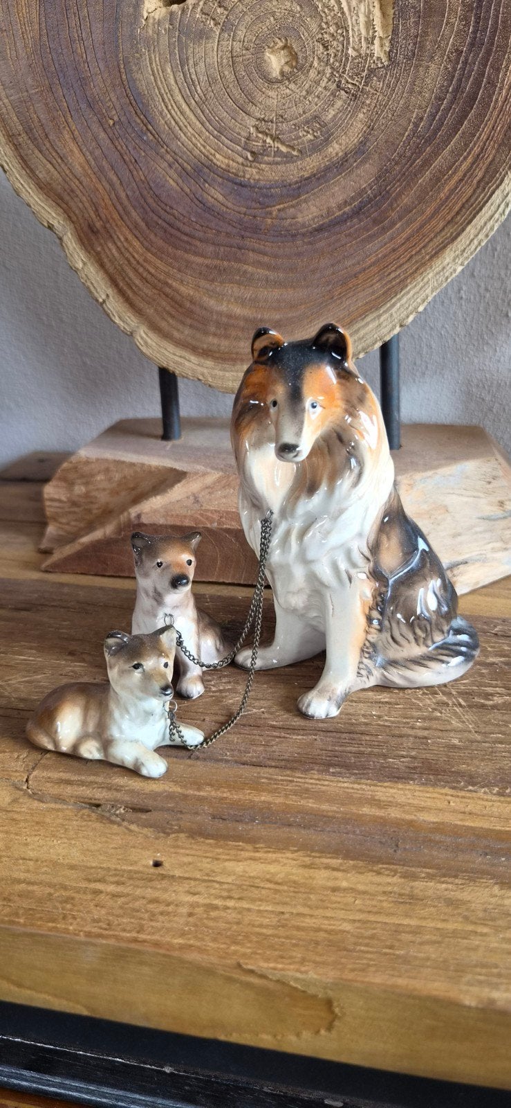 Oude beeldjes Lassie/Collie honden, Ophalen of Verzenden, Zo goed als nieuw, Dier