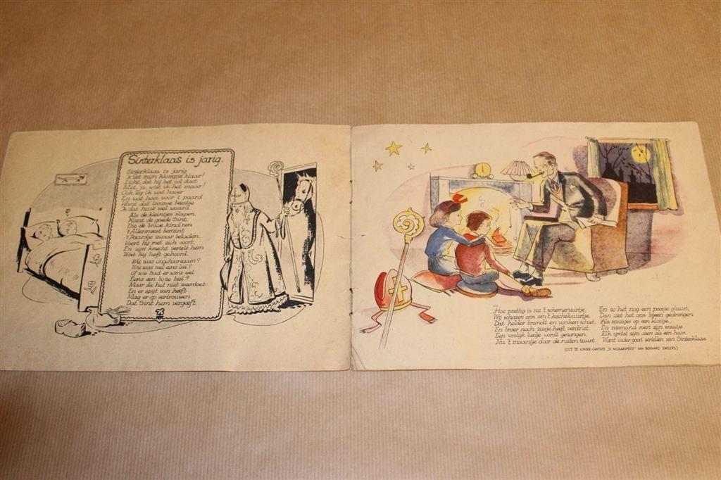 Vintage Prentenboek Sint Nicolaasliedjes [ca. 1945] Zeldzaam, Gebruikt, -, -, Ophalen of Verzenden