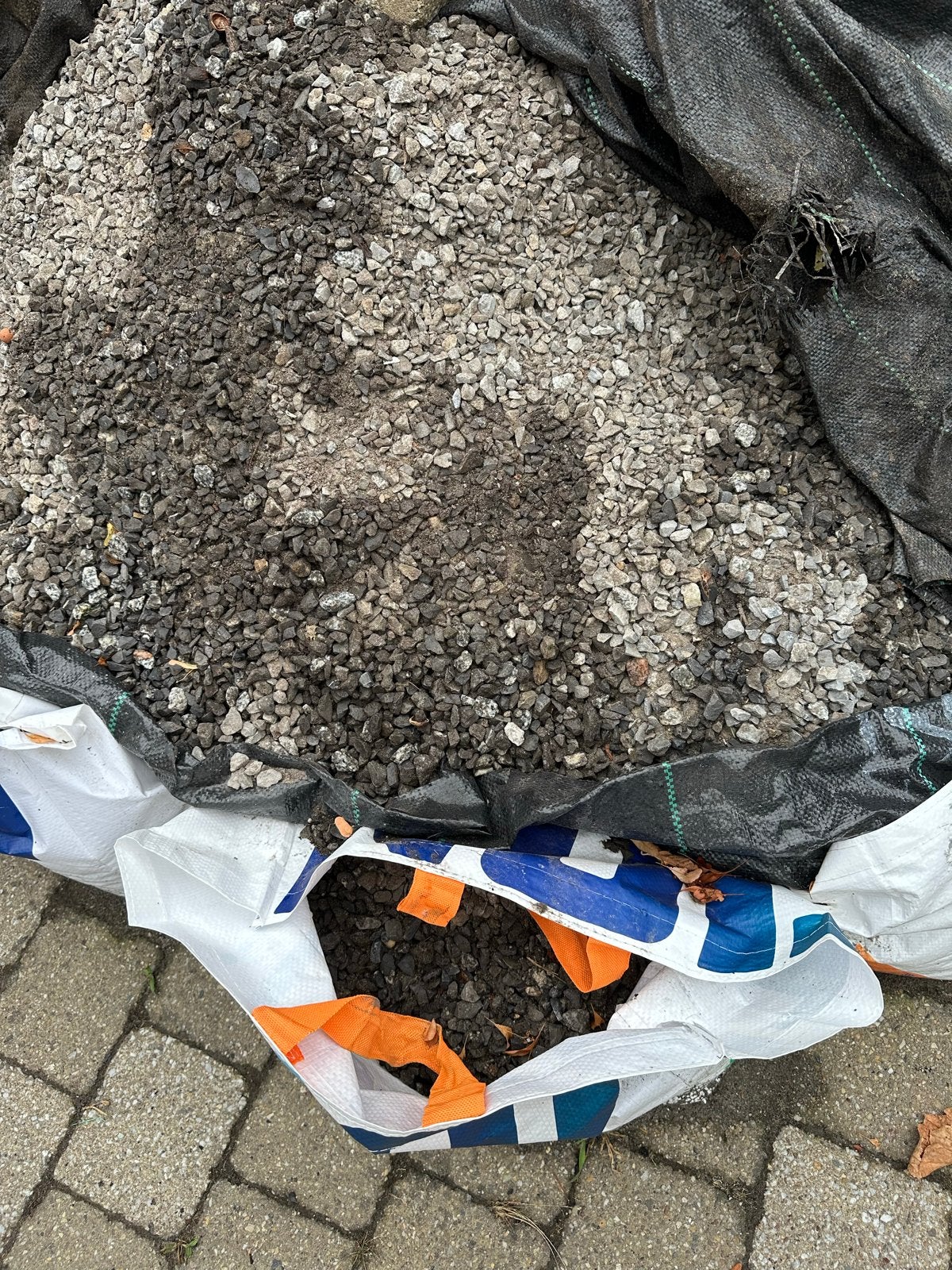 Gebruikt split/grind voor tuin of oprit, Ophalen of Verzenden, Gebruikt, Grijs, Grind