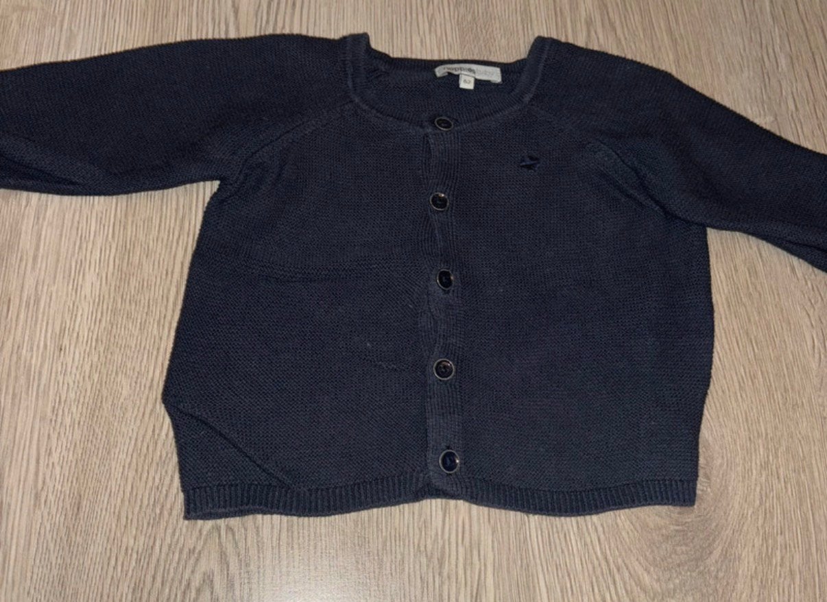 Noppies vestje donkerblauw maat 62, Kinderen en Baby's, Ophalen of Verzenden, Zo goed als nieuw, Jongetje of Meisje, Truitje of Vestje