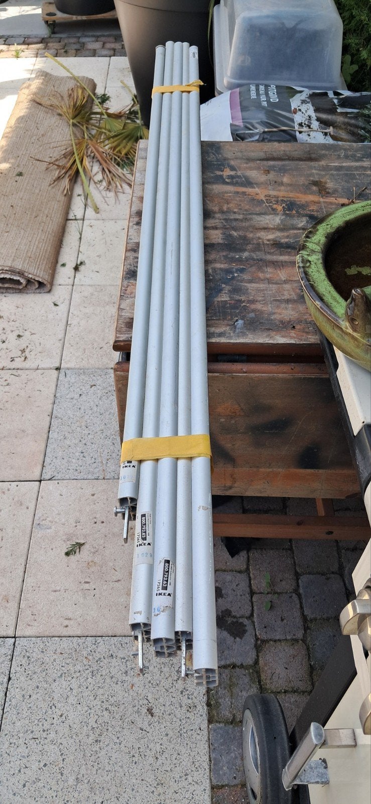 Gordijnrail panelen Ikea, Ophalen