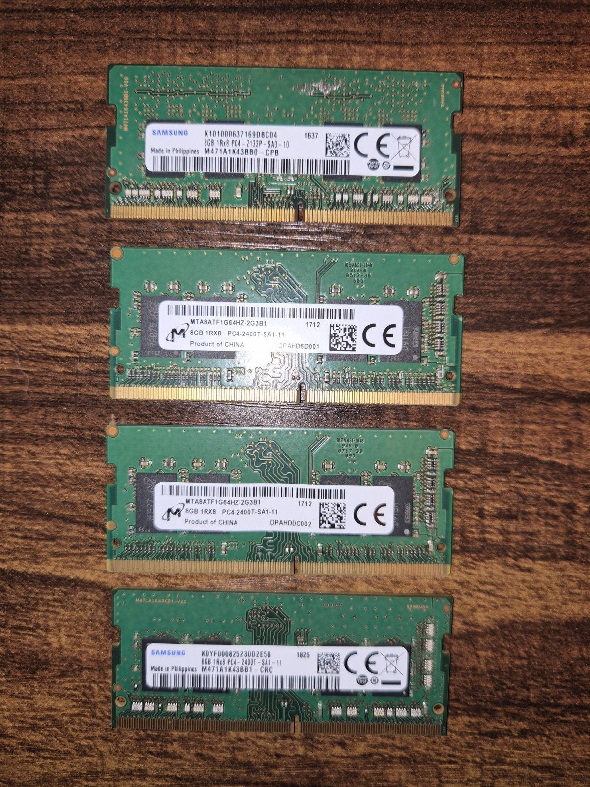 4 x 8GB DDR4 RAM Geheugenmodules voor Laptop/Desktop (4 stuk, Computers en Software, Gebruikt, 8 GB, Ophalen of Verzenden, Laptop