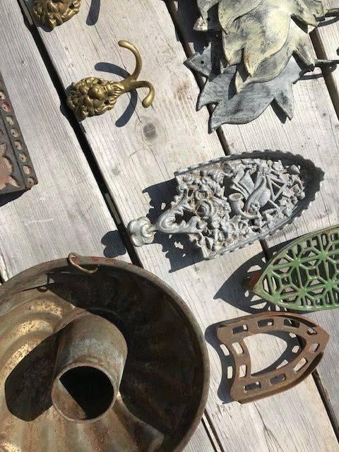 gietijzeren gegoten strijkijzer onderzetters treef brocante, Antiek en Kunst, Curiosa en Brocante, Ophalen of Verzenden