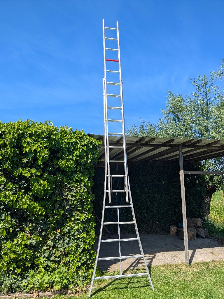 Altrex professional 2x14 ladder, Doe-het-zelf en Verbouw, Ladders en Trappen, Ophalen, Gebruikt, Ladder, Opvouwbaar of Inschuifbaar
