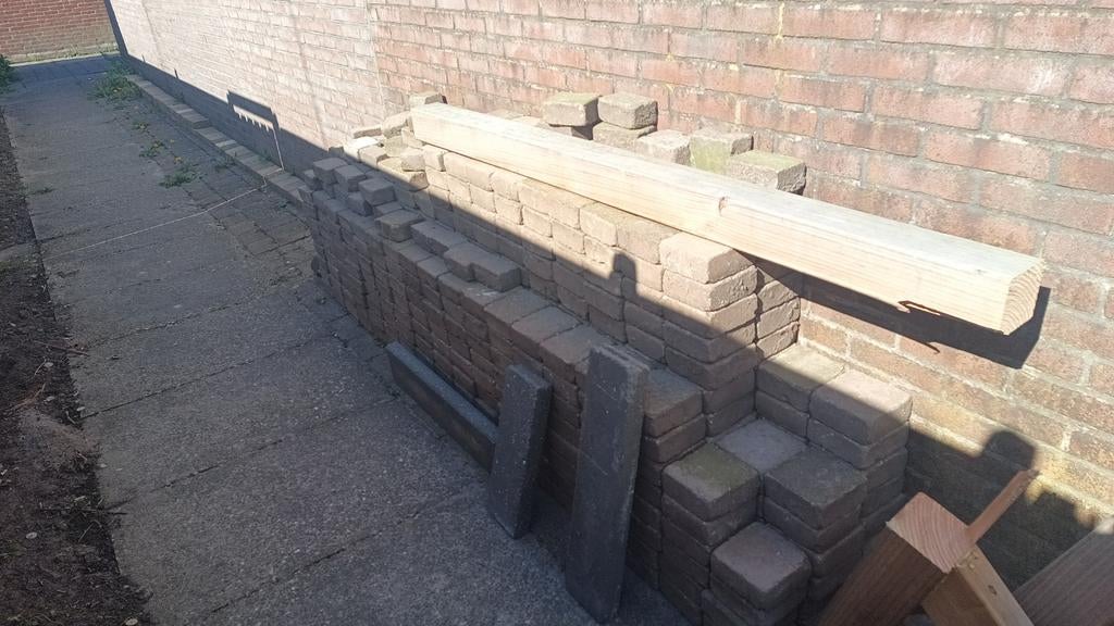 GRATIS 14x14 Straatwerk - 40 m² gebruikte klinkers, Ophalen, Gebruikt, Klinkers, 10 m² of meer