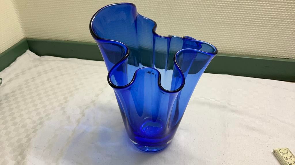 Cobalt blauwe zakdoekvaas., Antiek en Kunst, Ophalen of Verzenden