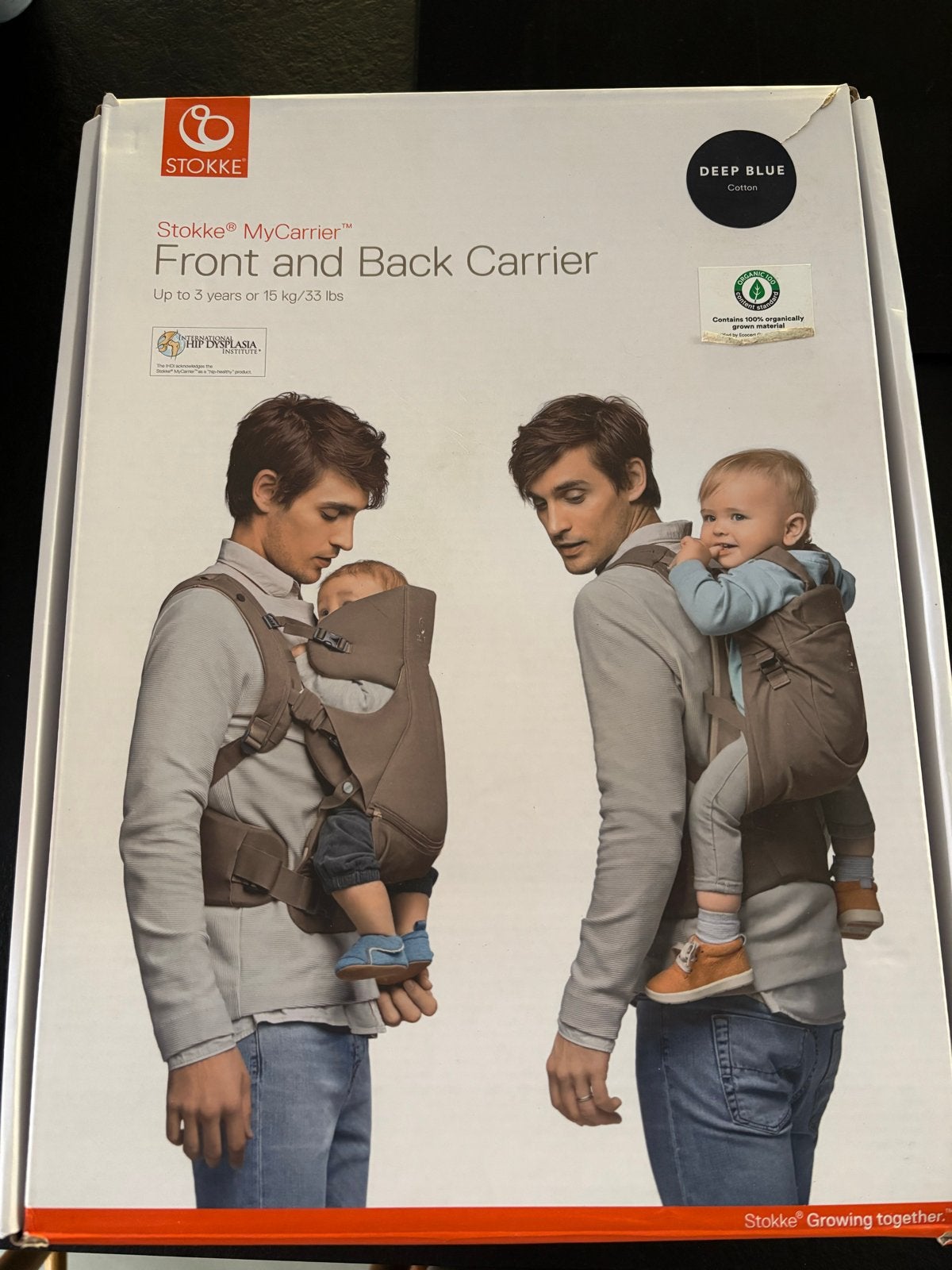 Stokke MyCarrier draagzak Front and Back Carrier - Deep Blue, Gebruikt, Buik of Rug, Draagzak, Ophalen