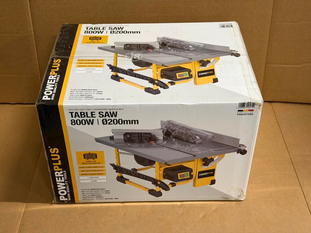 Powerplus Tafelzaag 800W Ø200mm - Nieuw in doos, Cirkelzaag, Nieuw, 600 tot 1200 watt, Ophalen of Verzenden