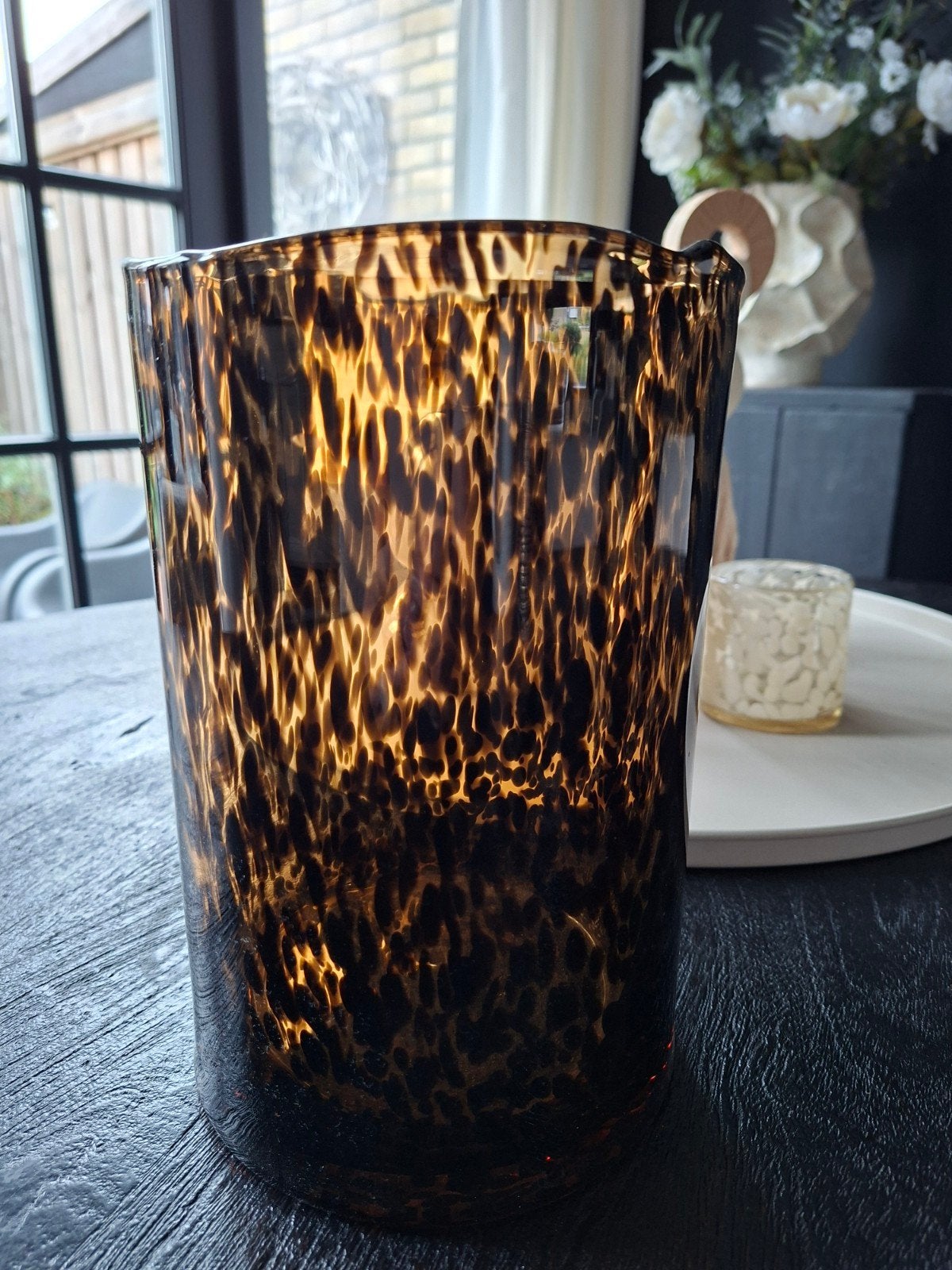 mooi windlicht!! SFEER, Ophalen of Verzenden, Glas, Windlicht