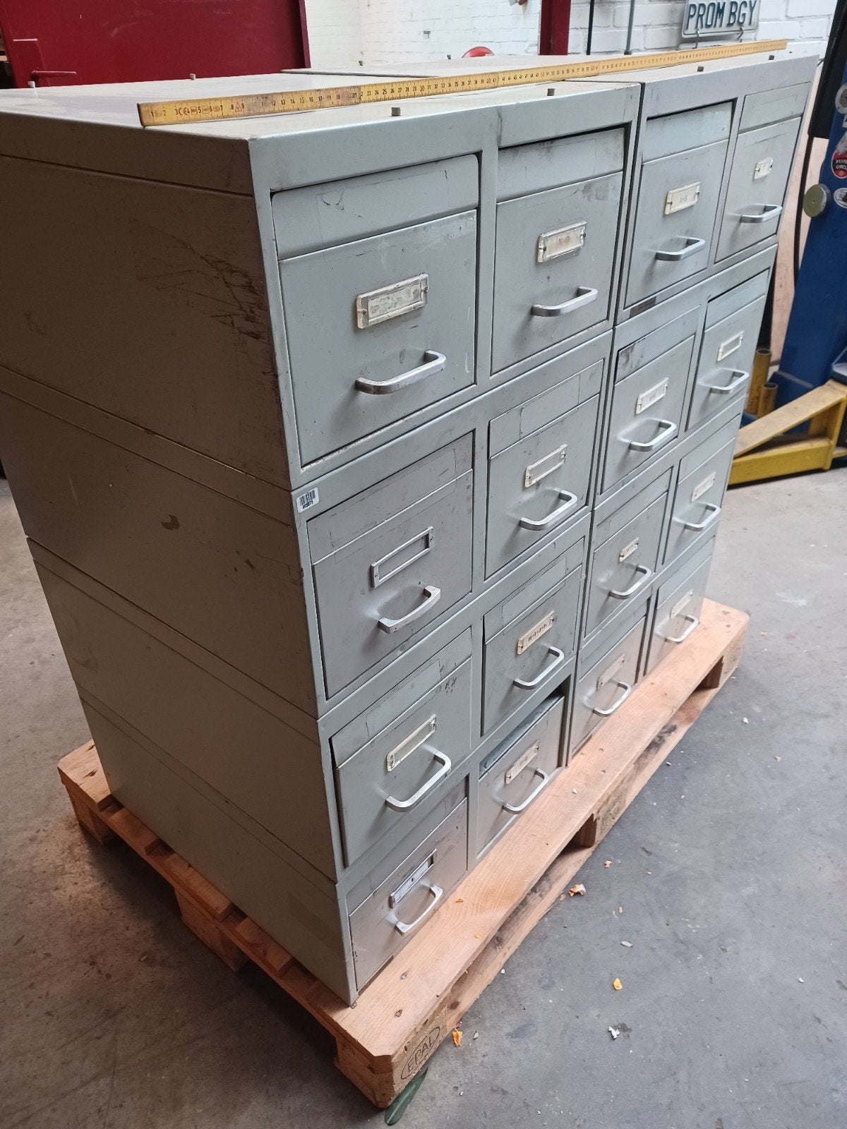 industriële vintage ladenkasjes kaartenbakken, Huis en Inrichting, Ophalen, Gebruikt, 50 tot 100 cm, Minder dan 100 cm
