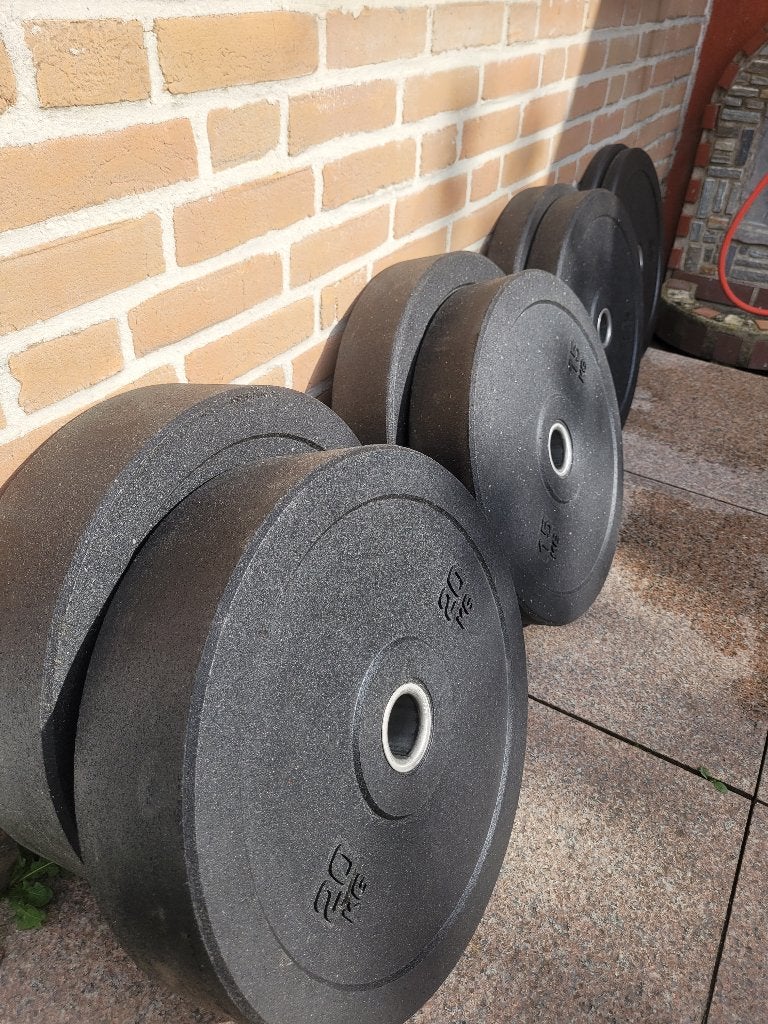 Halterschijven – set 110 kg, Ophalen, Zo goed als nieuw, Halterschijven