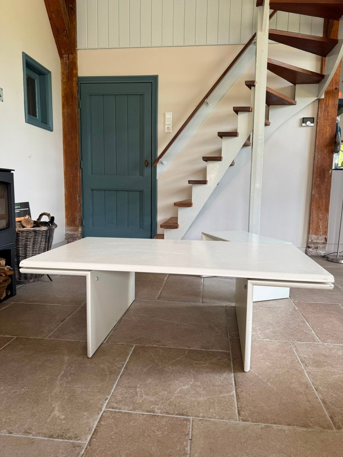 Vintage/Salontafel wit design bijenkorf, Huis en Inrichting, Ophalen, Gebruikt, 100 tot 150 cm, Vintage