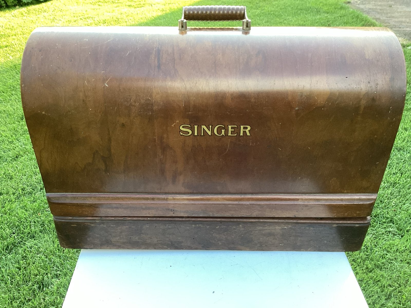 Antieke Singer Naaimachine met Houten Kap, Ophalen of Verzenden, Gebruikt, Naaimachine, Singer