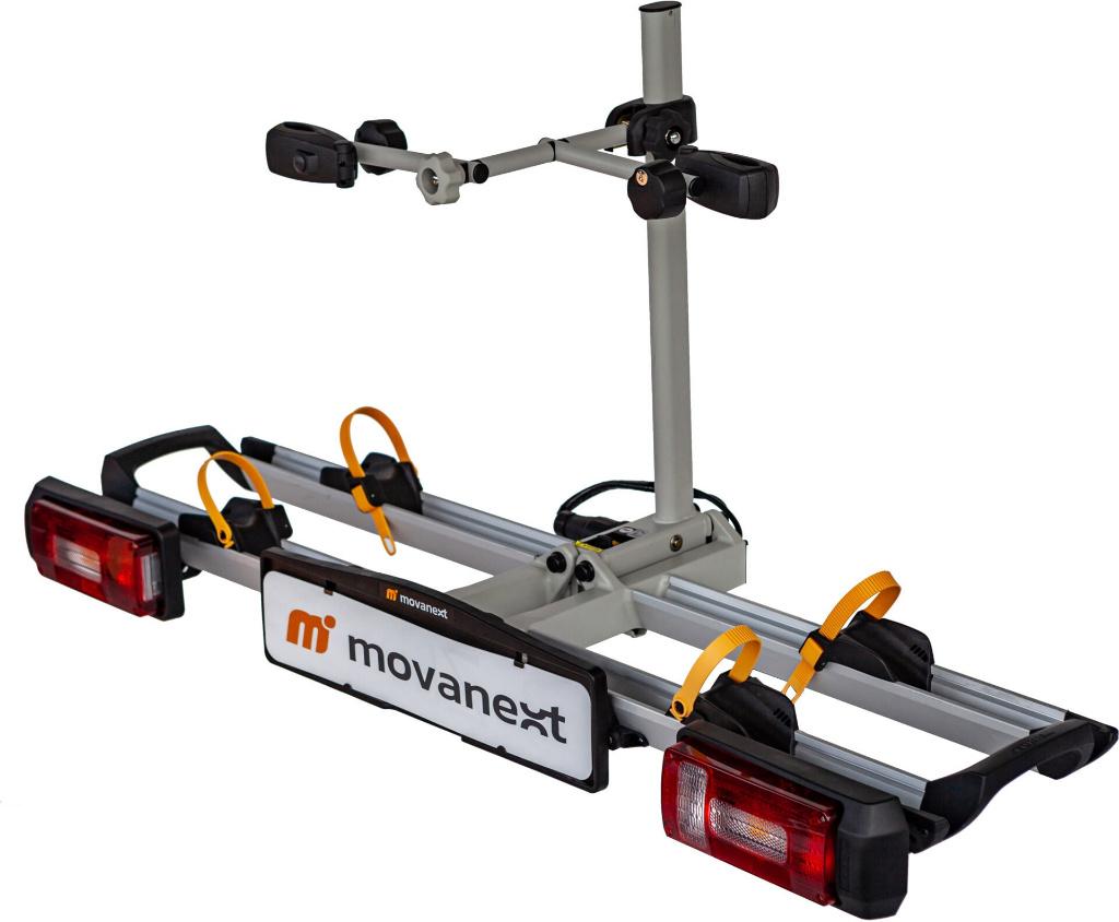 Te  koop: Movanextfietsendrager voor 2 electrische fietsen, Auto diversen, Fietsendragers, Zo goed als nieuw, Trekhaakdrager, 2 fietsen