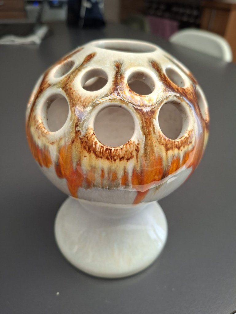 Keramiek la poterie Périgordine Jean Varoqueaux, mid century, 16 cm, Meerkleurig, Vaas, Ophalen of Verzenden