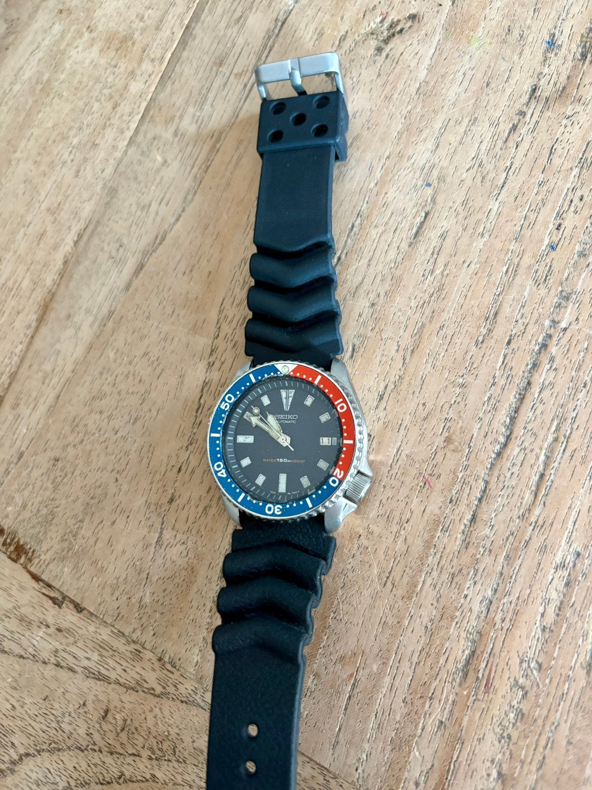 Seiko Pepsi Diver 7002-700A, Ophalen, Seiko, Staal, Kunststof
