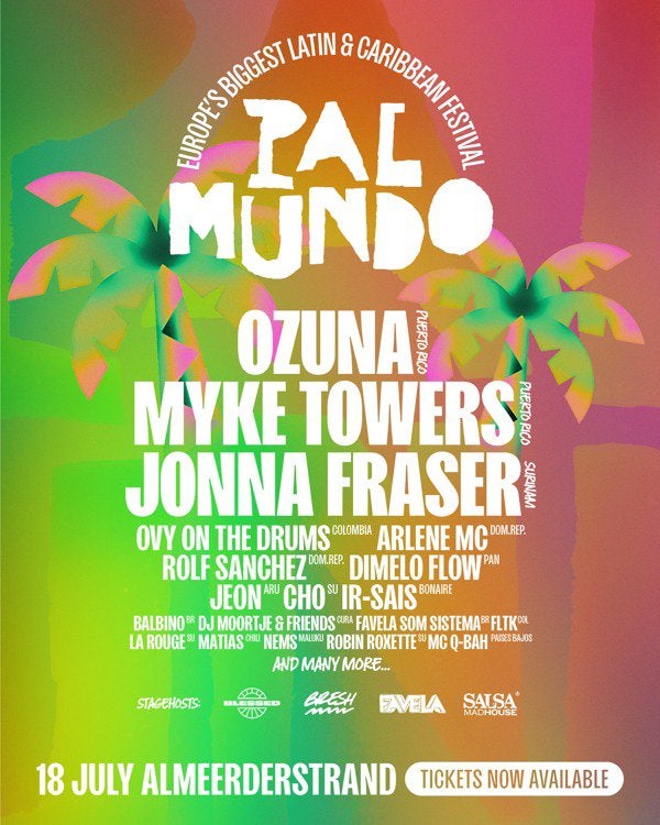 Te koop: 2 tickets voor Pal Mundo Festival Almere (18 juli), Tickets en Kaartjes, Evenementen en Festivals, Twee personen