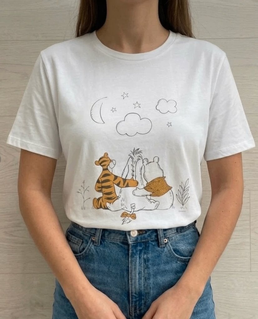 Disney Winnie the Pooh shirt XL Tigger Eeyore wit, Ophalen of Verzenden, Winnie de Poeh of vrienden, Gebruikt, Kleding of Textiel