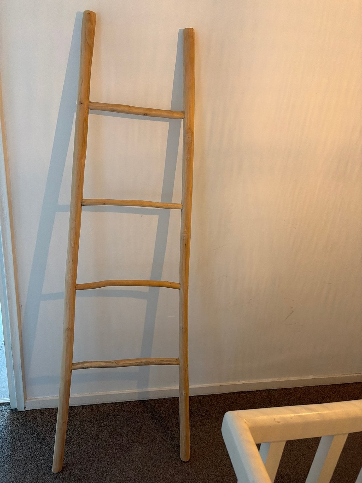 Decoratieve houten ladder - Handdoekladder, Ophalen, Hout, Beige, Overige stijlen