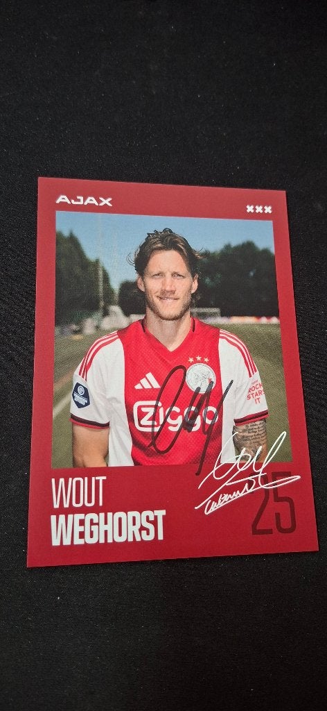 Spelerskaart met handtekening; Wout Weghorst # Ajax, Ophalen of Verzenden, Nieuw, Ajax, Spelerskaart