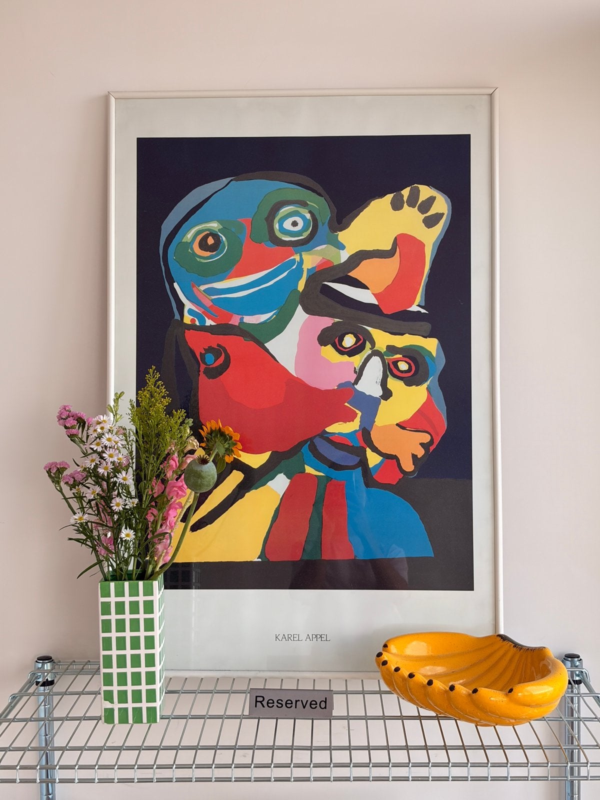 Vintage Karel Appel Framed Poster Verkerke Fine Art Edition, Ophalen