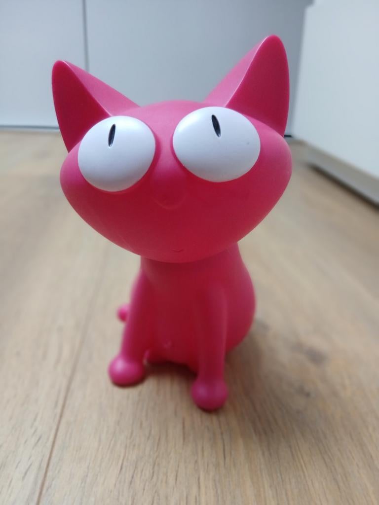 Roze spaarpot kat - Dhink Silly Cat - Philip Wong, Ophalen of Verzenden, Zo goed als nieuw, Kunststof, Dier