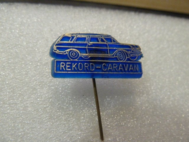 Vintage Opel Rekord Caravan Speldje/Pin, Verzamelen, Ophalen of Verzenden, Gebruikt, Transport, Speldje of Pin
