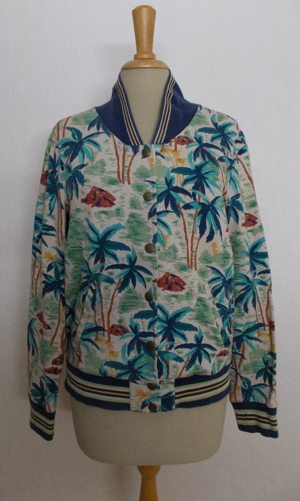 Hawaii/palmbomen print vest/jasje/top van King Louie! M/L, Kleding | Dames, Maat 38/40 (M), Verzenden, Zo goed als nieuw, Lange mouw