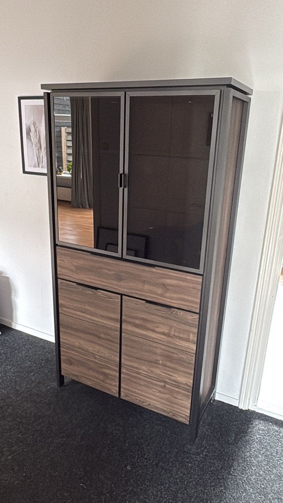 Buffetkast donkerhout Jeha, Ophalen, Met deur(en), 50 tot 100 cm, 150 tot 200 cm