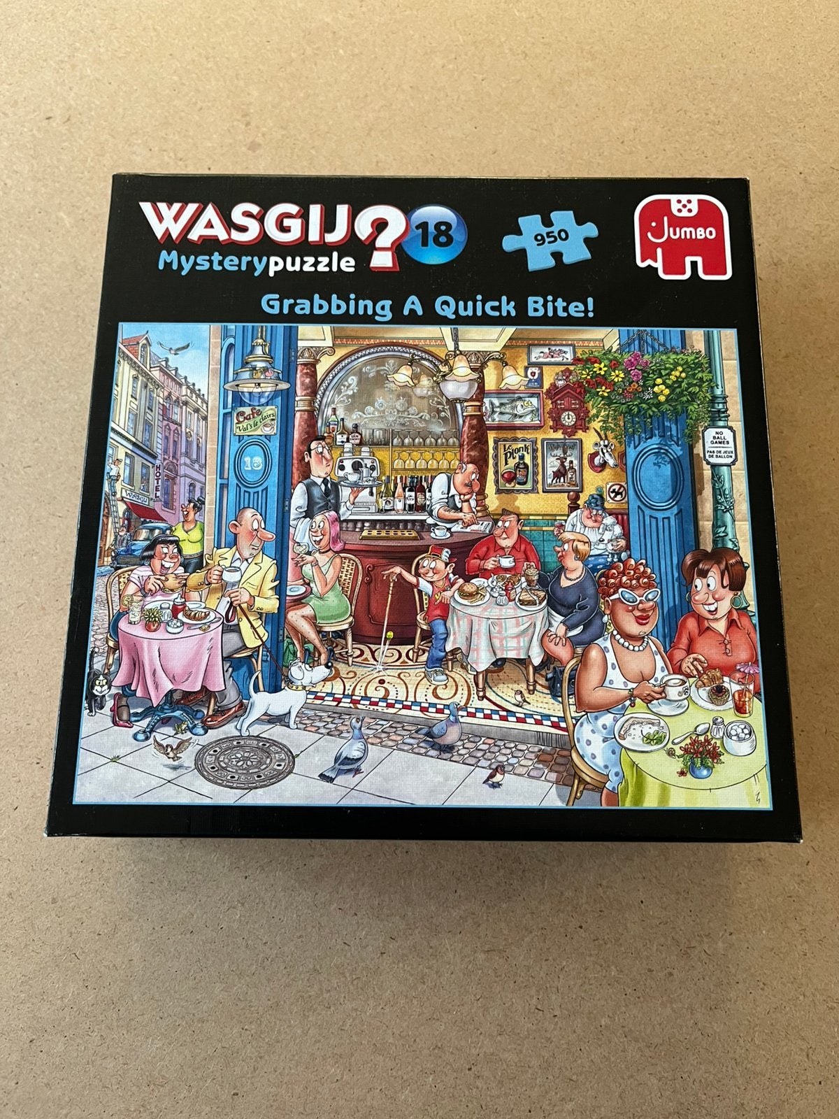 Wasgij mystery puzzel - 950 stukjes - Een snelle hap, Ophalen of Verzenden, 500 t/m 1500 stukjes, Zo goed als nieuw