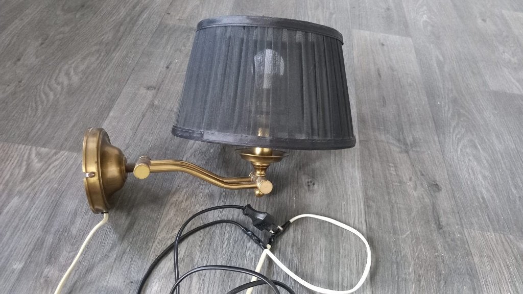 Originele messing wand hanglamp, Huis en Inrichting, Ophalen of Verzenden, Zo goed als nieuw, Textiel