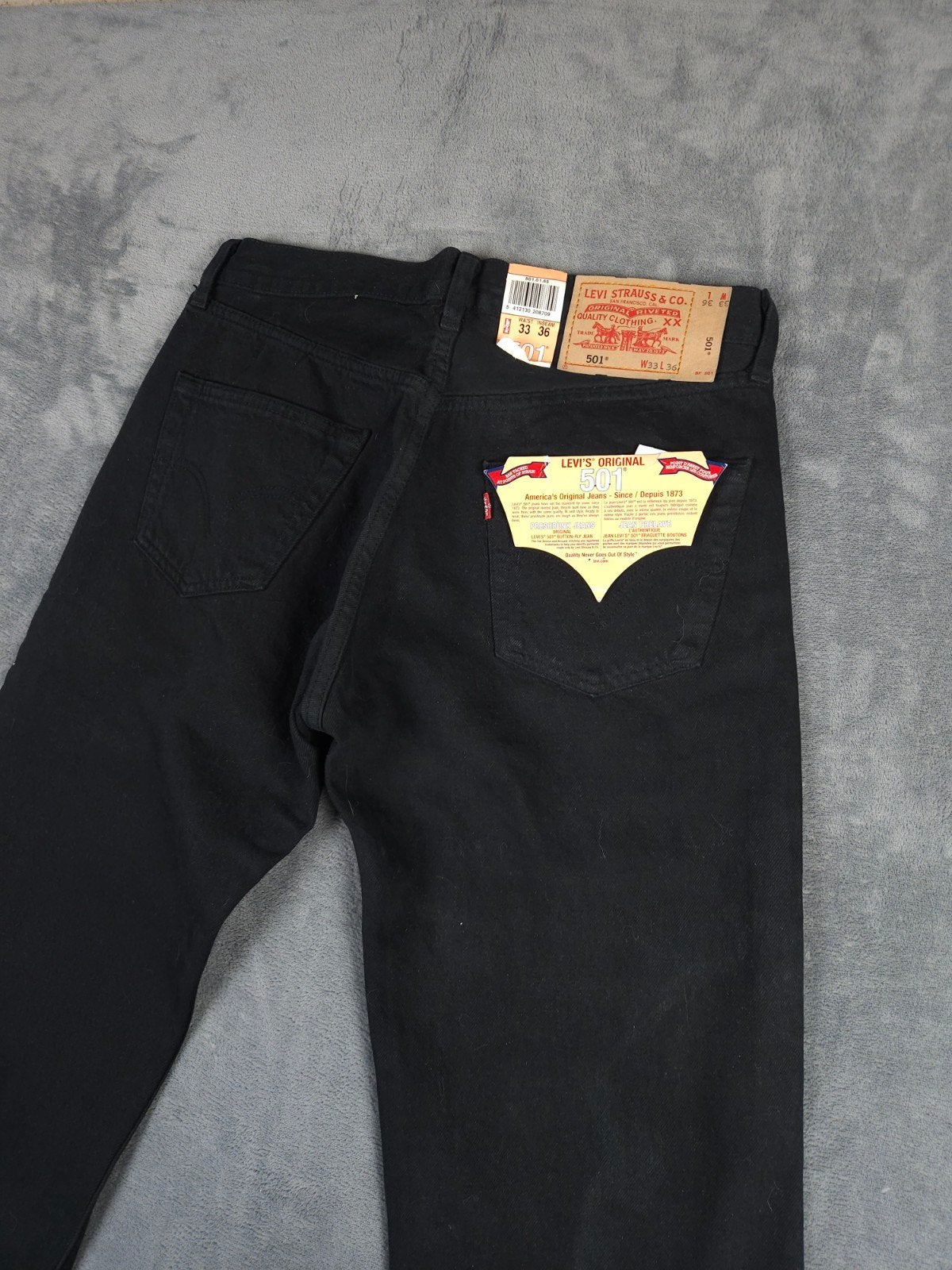 Levis 501 Broek W33 L36 Zwart Straight Spijkerbroek Denim, Verzenden, ., Zwart, Nieuw