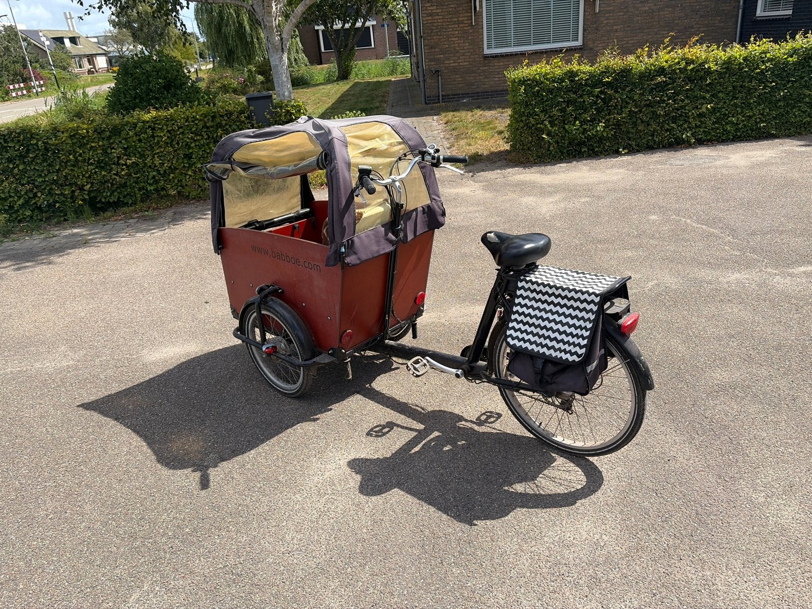 Babboe Big Bakfiets met elektrische ondersteuning, Gebruikt, Elektrisch, 2 kinderen, Trommelrem