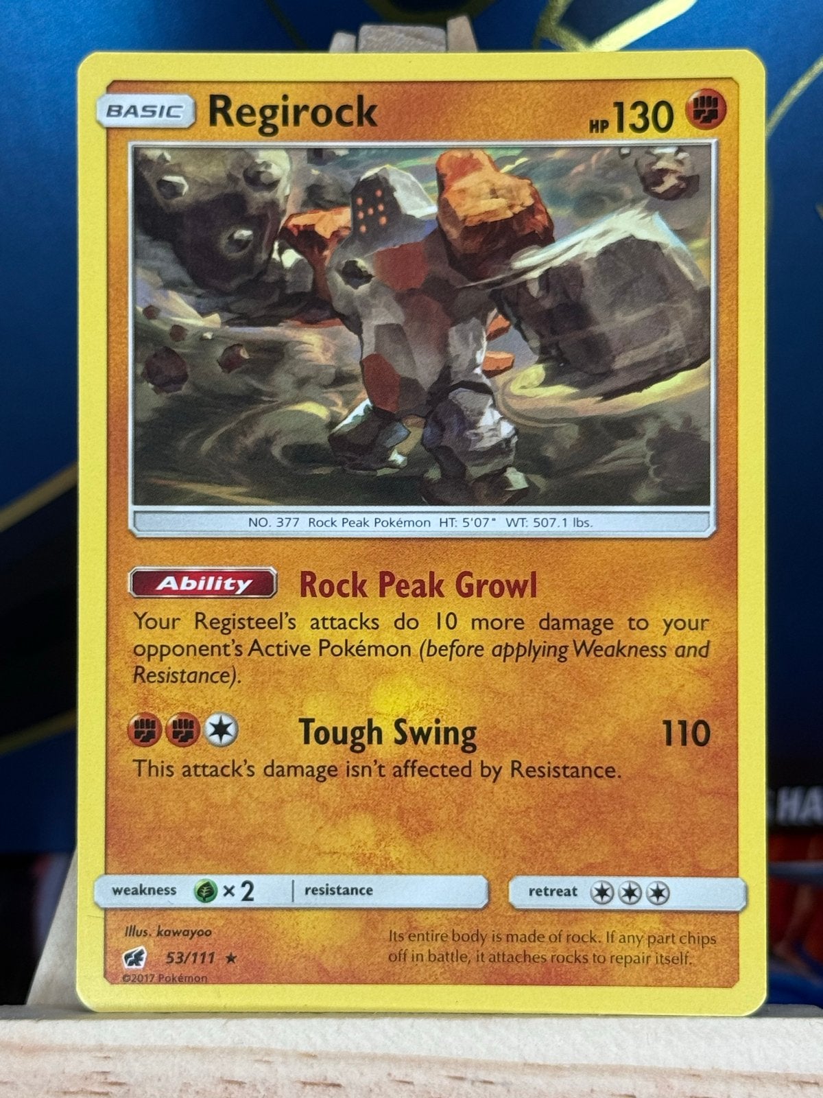 Regirock #53 | Pokemon Crimson Invasion, Ophalen of Verzenden, Zo goed als nieuw, Losse kaart