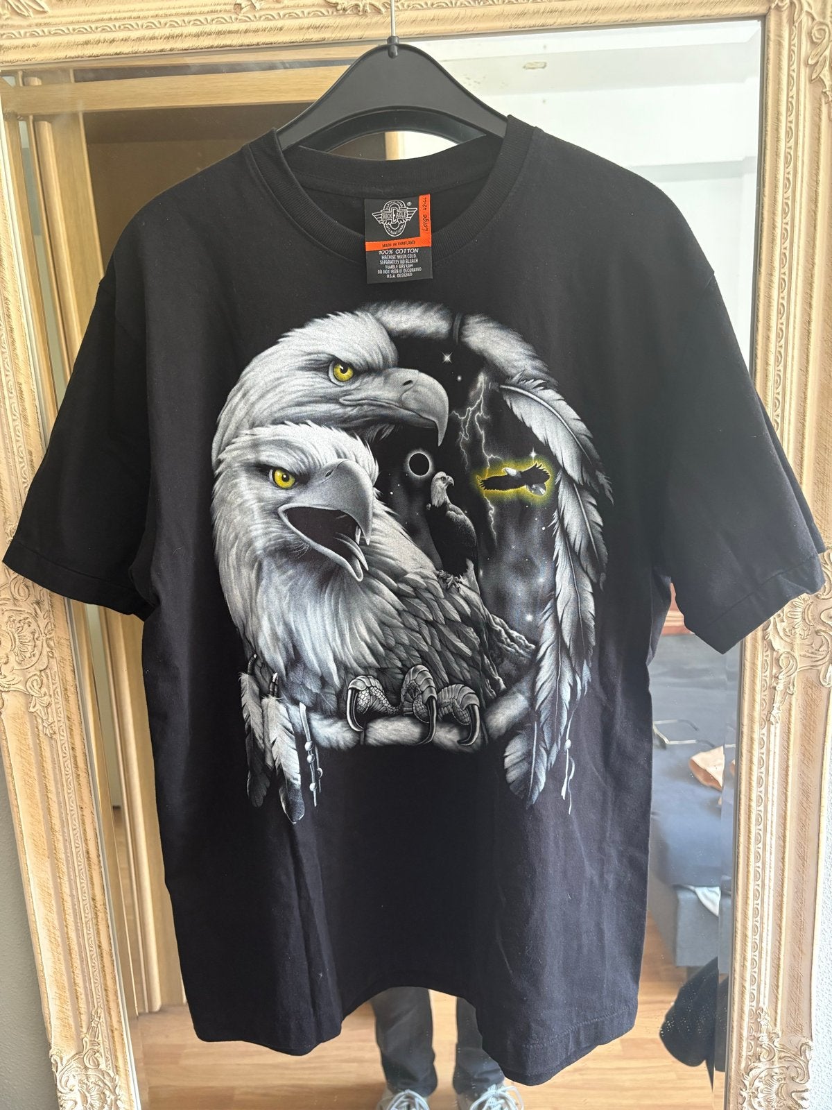 Rock Eagle T-shirt met adelaarsprint - Maat L, Ophalen of Verzenden, Zo goed als nieuw, Maat 52/54 (L), Zwart